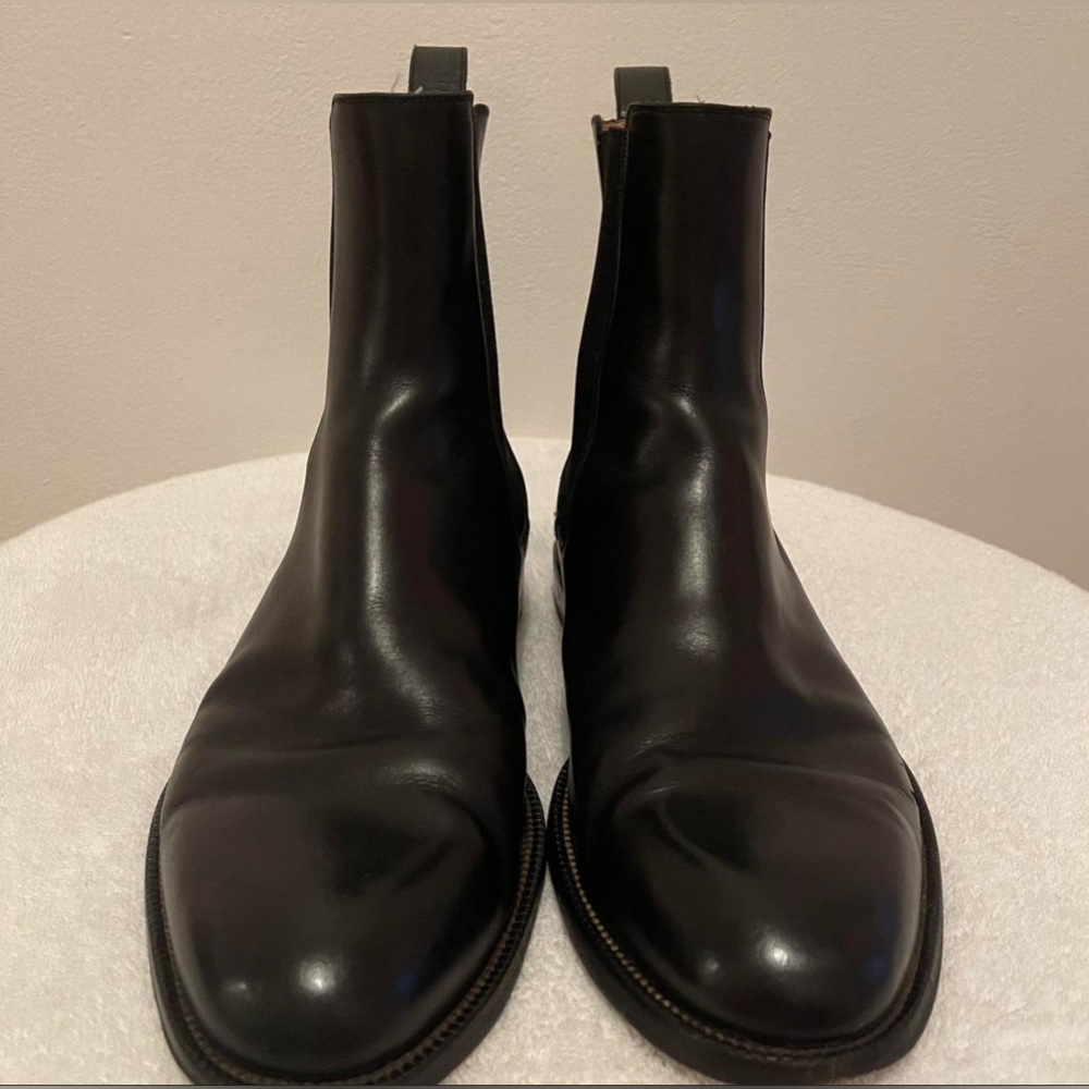 GUCCI BOOTS MENS CHELSEA ANKLE BLACK LEATHER size 44